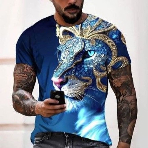 3D Pattern Slim Fit Macho T-shirt