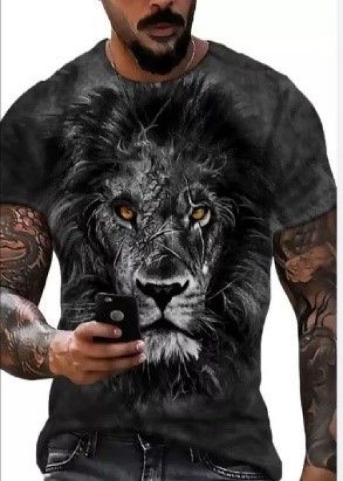 3D Pattern Slim Fit Macho T-shirt